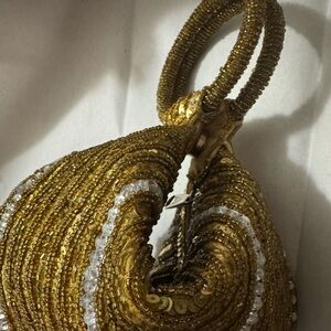 Elegant Gold Beaded Women's Bag